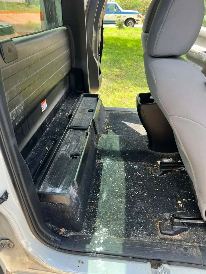 Tacoma rear cargo area before detailing